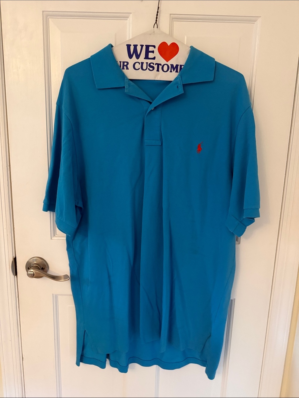 Polo by Ralph Lauren Bright Turquoise Polo with Red Pony